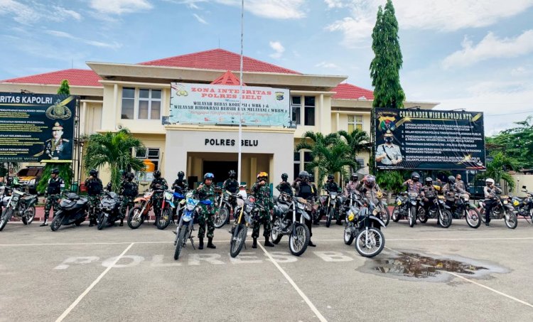 Luar Biasa Kompak, Kapolres Belu Bareng Dandim dan Dansatgas Pimpin Patroli Sepeda Motor Jelang Masa Tenang Pilkada