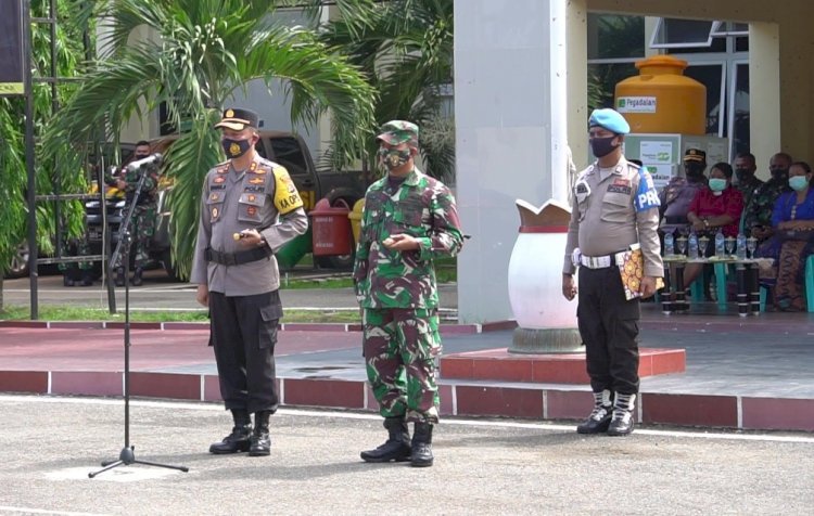 Ops Mantap Praja, Kapolres Belu dan Dandim Pimpin Apel Kesiapan Pengamanan Pemungutan Suara Pilkada 2020