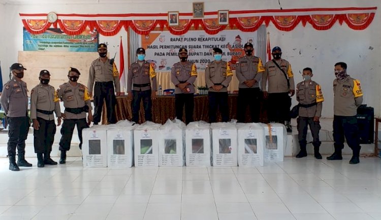 Pilkada Belu 2020, Polres Belu dan Jajaran Kembali Berjibaku Hingga Malam Amankan Rapat Pleno Tingkat PPK