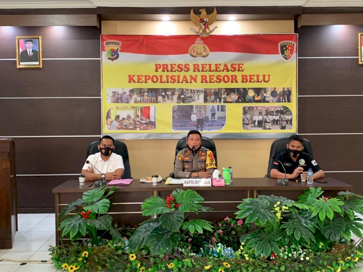 Undang Jurnalis Pena Batas RI-RDTL, Polres Belu Gelar Konferensi Pers Akhir Tahun