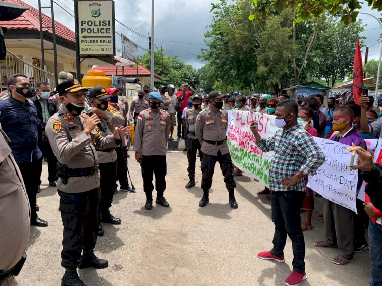 Dialog dengan Peserta Aksi Damai, Kapolres Belu: Penahanan AD Ditangguhkan, Proses Hukum Tetap Berjalan