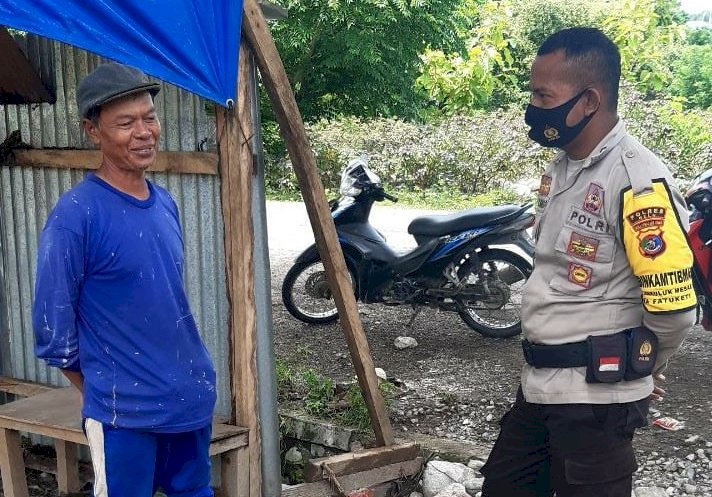 Kunjungi Warga Binaannya, BRIPKA Adi Balo Imbau Warga Waspadai Covid-19 dan Potensi Banjir