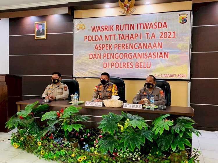 Kapolres Belu Terima Kunjungan Kerja Tim Wasrik Itwasda Polda NTT Tahap I T.A 2021