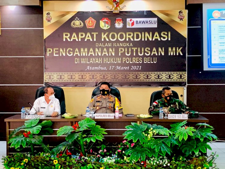 Libatkan Instansi Terkait, Polres Belu Gelar Rakor Kesiapan Pengamanan Putusan MK Sengketa Pilkada