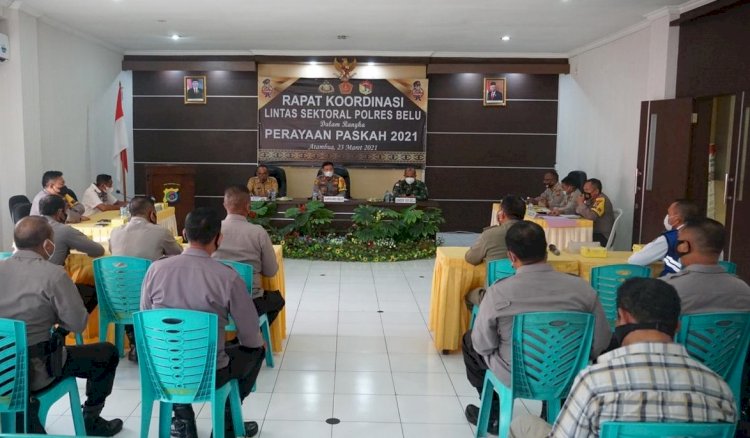 Satukan Persepsi dalam Pengamanan Paskah, Polres Belu Gelar Rakor Lintas Sektoral Pra Operasi Semana Santa