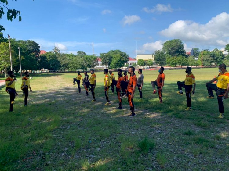 Jaga Imun di Tengah Pandemi, Personil Polres Belu Jalani Tes Samjas dan Bela Diri Polri Semester I 2021