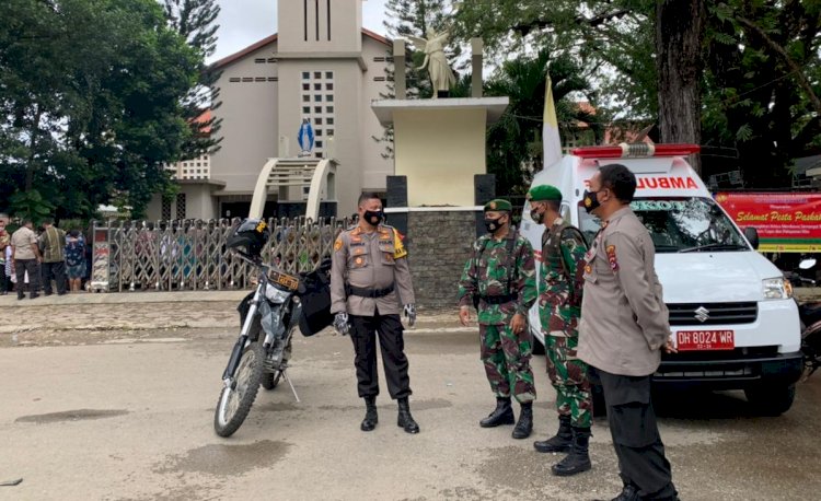 Pengamanan Jumat Agung, Kapolres Belu: Misa Berjalan Kondusif, Prokes Juga Diterapkan