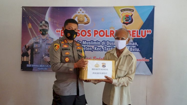 Simak Video, Indahnya Berbagi Kasih Polres Belu dengan Warga Aitaman di Bulan Ramadhan 1442 H