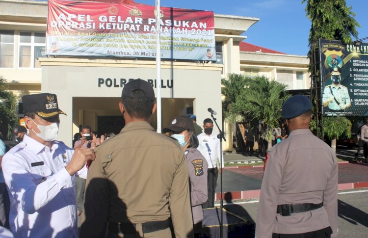Persiapan Pengamanan Idul Fitri 1442 H, Bupati Belu Pimpin Apel Gelar Pasukan Ops Ketupat Ranakah 2021