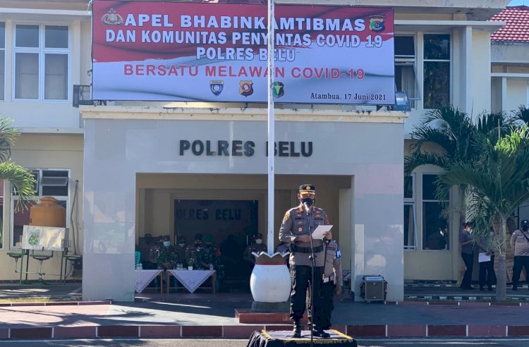 Kapolres Belu Pimpin Apel Bhabinkamtibmas dan Komunitas Penyintas Covid 19