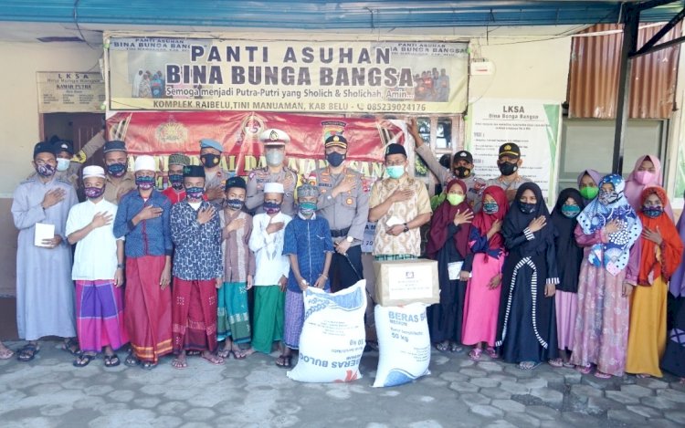 Baksos Serentak di Hari Bhayangkara ke 75, Polres Belu Kunjungi Anak Panti Asuhan dan Purnawirawan Polri