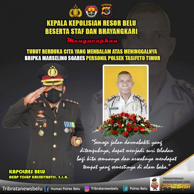 Polres Belu Berduka, BRIPKA Marselino Soares Tutup Usia Karena Sakit Menahun