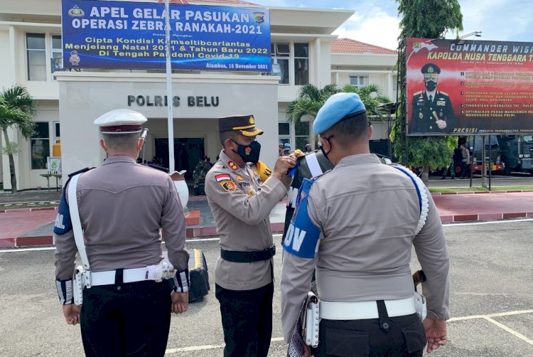 Cipta Kondisi Kamseltibcar Lantas Jelang Nataru, Polres Belu Laksanakan Operasi Zebra Ranakah 2021