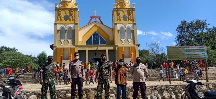 Ops Semana Santa 2022, Polres Belu dan Jajaran Amankan Misa Minggu Palma