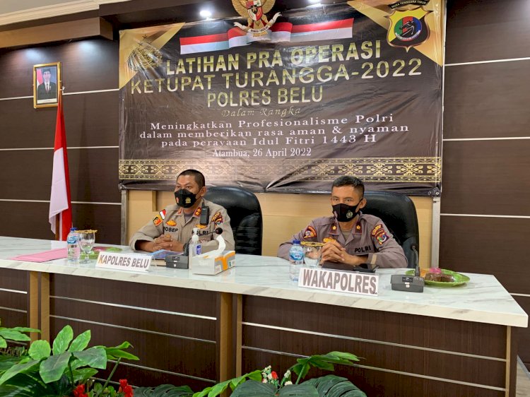 Kesiapan Pengamanan Idul Fitri 1443 H, Polres Belu Gelar Latihan Pra Operasi Ketupat