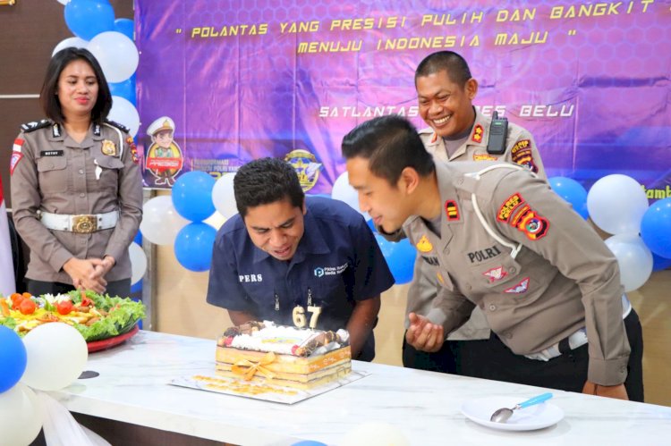 HUT Lalu Lintas ke 67, Kapolres Belu Gandeng Insan Pers Gelorakan Keselamatan Berlalu Lintas kepada Masyarakat