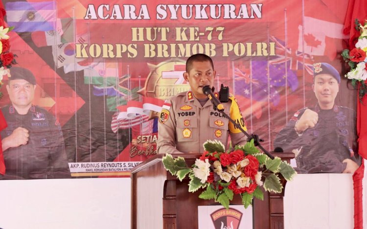 Hadiri Syukuran HUT Korps Brimob Polri ke 77, Kapolres Belu Harap Brimob Selalu Menjadi Kebanggaan Masyarakat dan Negara