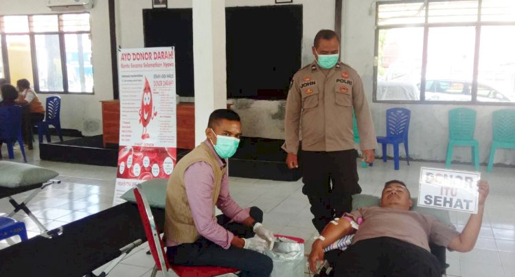 Bantu Cukupi Stok Darah, Polres Belu Bareng UTD RSUD Atambua Gelar Donor Darah