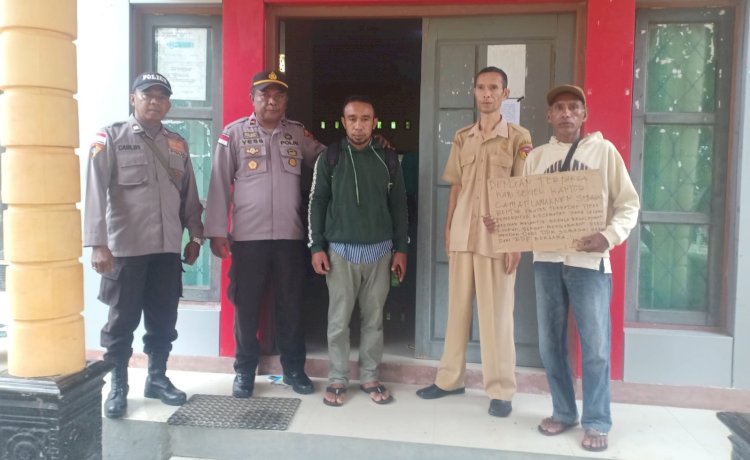 Berkat Koordinasi dan Imbauan Kamtibmas Polsek Lamaknen, Kantor Kecamatan Lamaknen yang Sempat di Segel Warga Kini di Buka Kembali