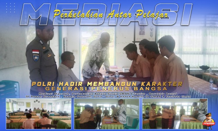 Sinergi Bersama Pihak Sekolah, Bhabinkamtibmas Manleten Polres Belu Damaikan Pelajar yang Terlibat Perkelahian