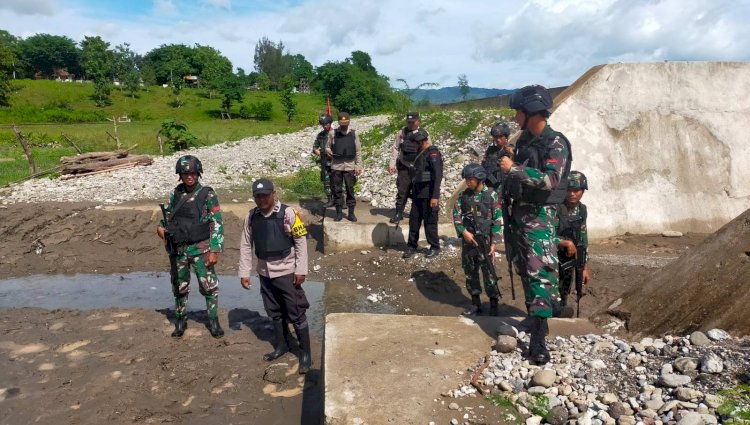 Sinergi untuk Negeri, Polres Belu Bersama Brimob dan Satgas Pamtas RI-RDTL di Turiskain Gelar Patroli Cegah Aksi Penyelundupan