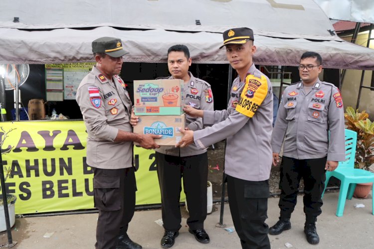 Cek Pos Pam dan Pos Pelayanan Lilin Turangga 2022, Wakapolres Belu Bagikan Parsel kepada Personil