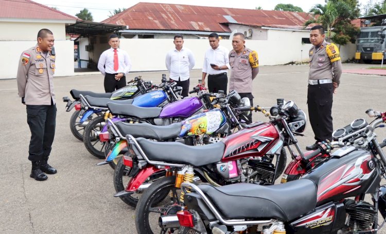 Bikin Resah Warga Saat Malam Tahun Baru, Sejumlah Motor Pakai Knalpot Brong di Amankan Aparat Polres Belu