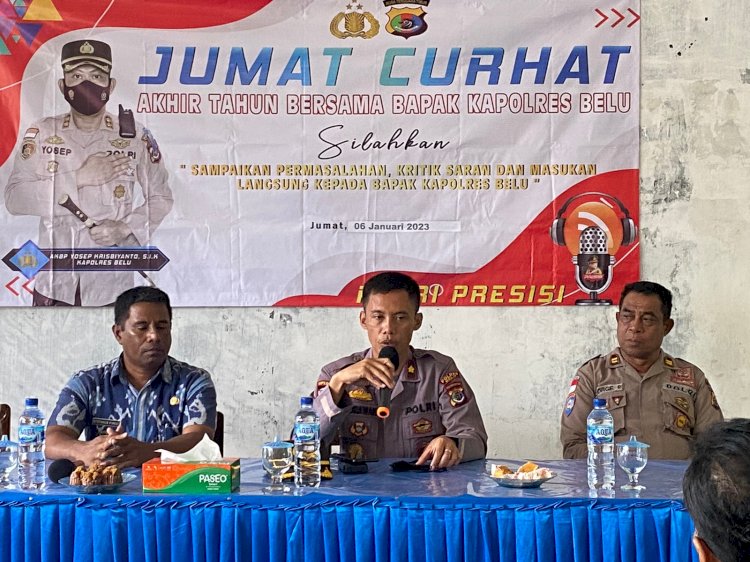 Melalui Program Jumat Curhat, Wakapolres Belu Beri Nomor HP dan Ajak Masyarakat Fatubenao Jauhi Penyakit Masyarakat