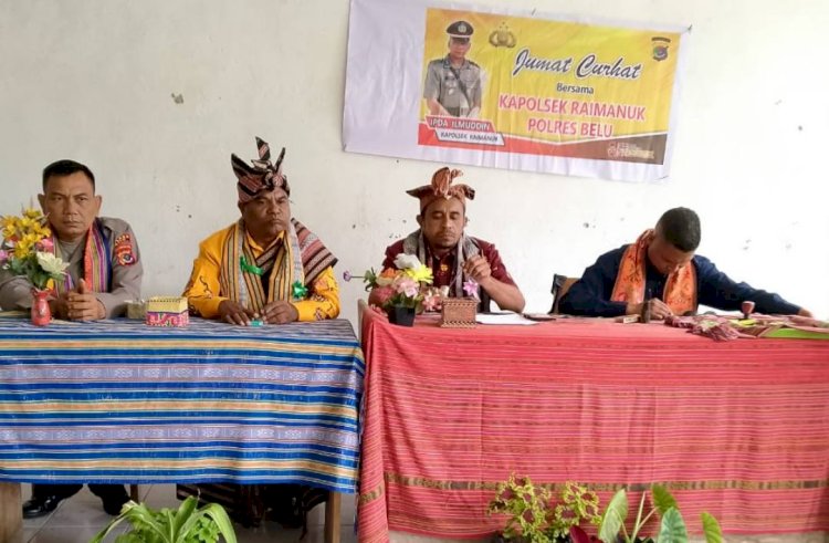 Kapolsek Raimanuk Ajak Warga Mandeu Jaga Kamtibmas dan Tetap Waspada Hujan yang Belum Mereda