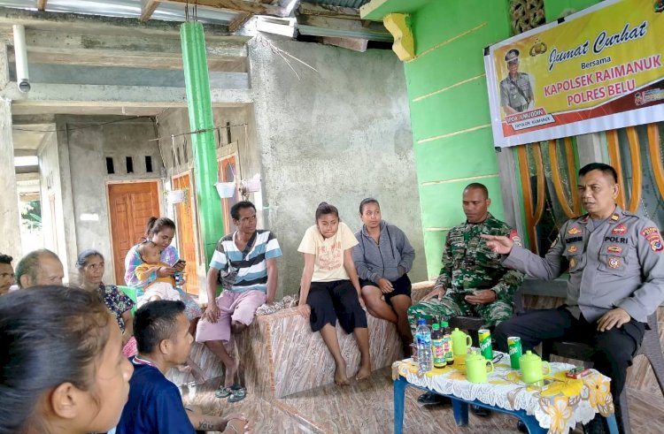 Jauhi Perbuatan Melanggar Hukum, Pesan Kapolsek Raimanuk Saat Menggelar Jumat Curhat Bersama Warga desa Tasain