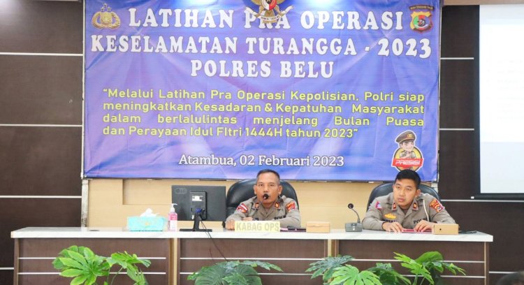 Matangkan Kesiapan Ops Keselamatan Turangga 2023, Polres Belu Gelar Latihan Pra Operasi