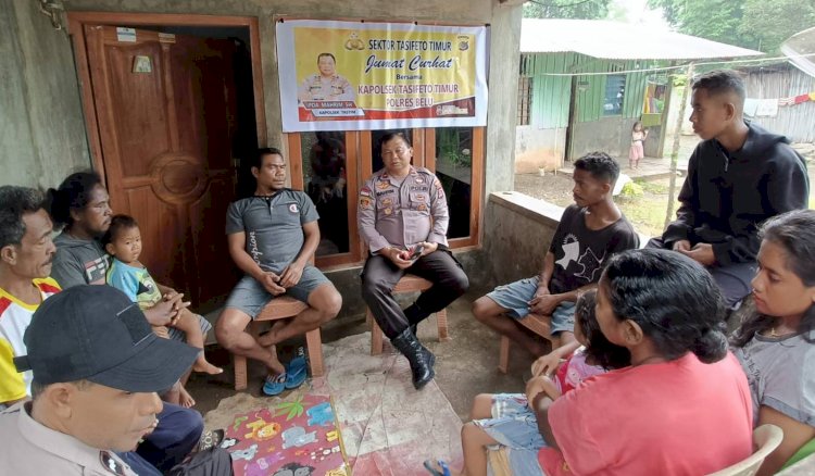 Jumat Curhat bersama Warga Manleten, Kapolsek Tasifeto Timur Larang Warga  Lakukan Pungli di Jalan yang Rusak