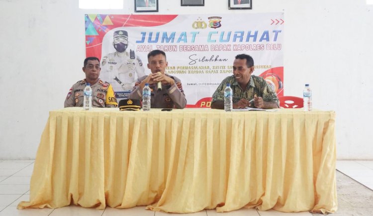 Kembali Gelar Jumat Curhat, Wakapolres Belu, KOMPOL I Putu Surawan Tampung Saran dan Masukan dari Masyarakat Tenukiik