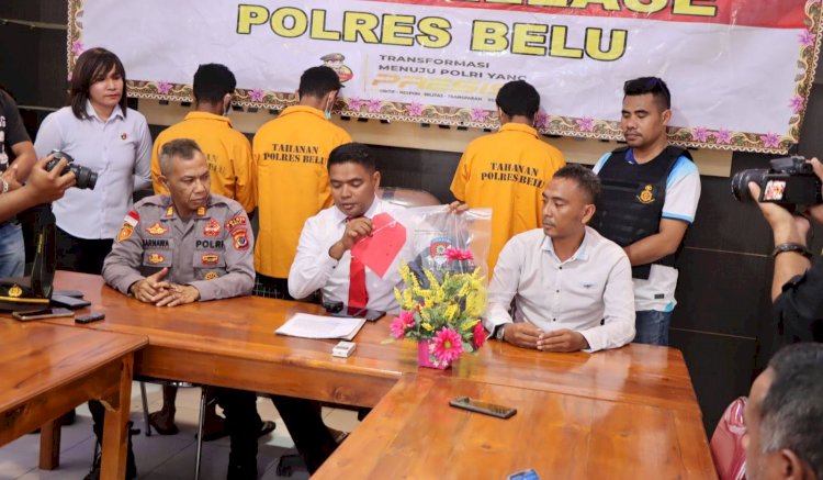 Amankan Empat Tersangka, Polres Belu Gelar Konferensi Pers Pengungkapan Kasus Persetubuhan Terhadap Anak