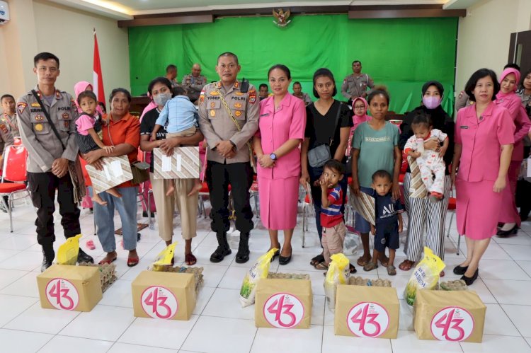 Dukung Program Pemerintah, Kapolres Belu bersama Ketua Bhayangkari Beri Tali Asih untuk Anak-anak Penderita Stunting