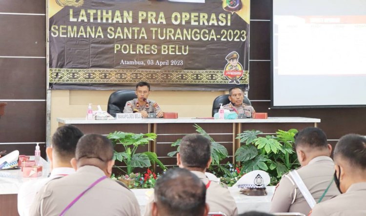 Mantapkan Kesiapan Pengamanan Paskah, Polres Belu Gelar Latihan Pra Operasi Semana Santa 2023