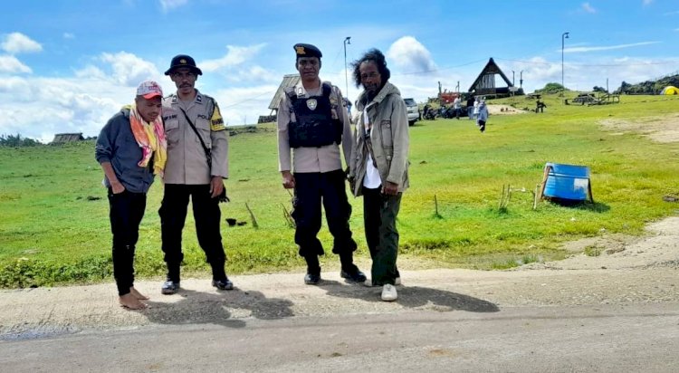 Lakukan Pengamanan Saat Libur Lebaran, Polsek Lamaknen Selipkan Pesan kamtibmas kepada Pengujung Wisata Fulan Fehan