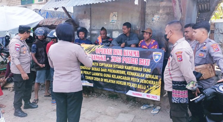 Stop Penyakit Masyarakat, Seru Satgas Ops Bina Kusuma Polres Belu Saat Penyuluhan ke Warga Pasar Lama