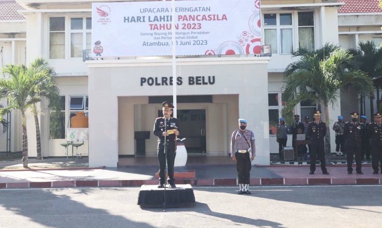 Dengan Semangat Nasionalisme, Polres Belu Gelar Upacara Peringatan Hari Lahir Pancasila Tahun 2023