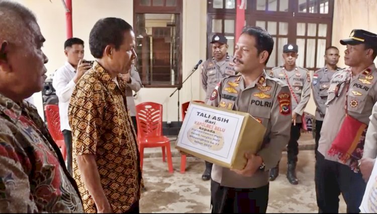 Wujud Apresiasi di HUT Polri ke 77, Kapolres Belu, AKBP Richo N.D Simanjuntak Beri Tali Asih untuk Purnawirawan Polri