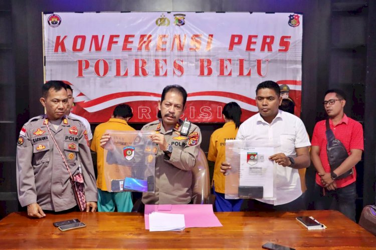 Tetapkan Empat Tersangka, Polres Belu Gelar Konferensi Pers Pengungkapan Kasus Tindak Pidana Perdagangan Orang