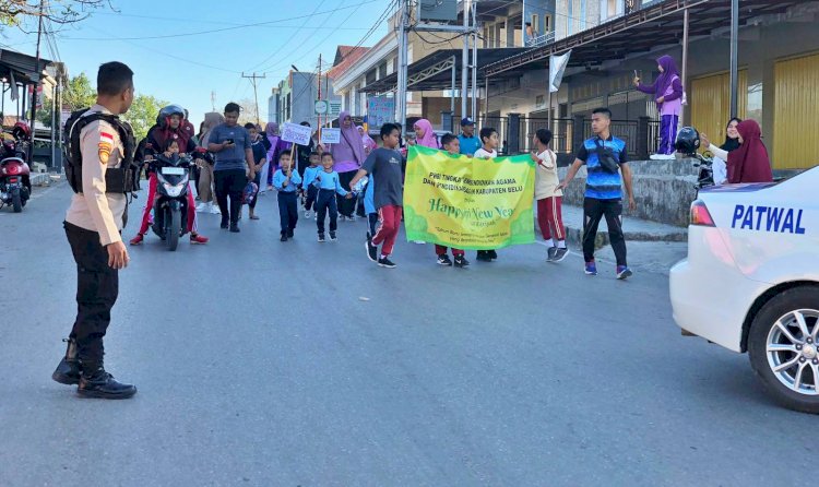 Jamin Situasi Kondusif, Polres Belu Kawal dan Amankan Jalan Santai Peringati Tahun Baru Islam 1 Muharram 1445 H