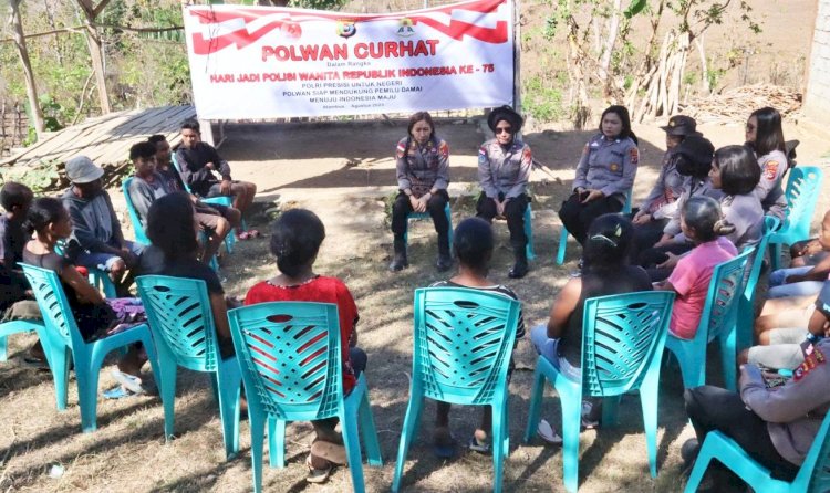 Curhat Bersama Sambut Hari Jadi Polwan ke 75, Srikandi Polwan Polres Belu Imbau Warga Waspadai TPPO dan Stop KDRT