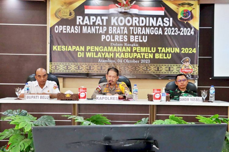 Undang Instansi Terkait, Polres Belu Gelar Rakor Ops Mantap Brata Kesiapan Pengamanan Pemilu 2024