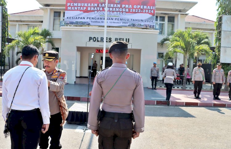 Matangkan Kesiapan Pengamanan Pemilu, Polres Belu Gelar Latihan Pra Operasi Mantap Brata Turangga 2023-2024