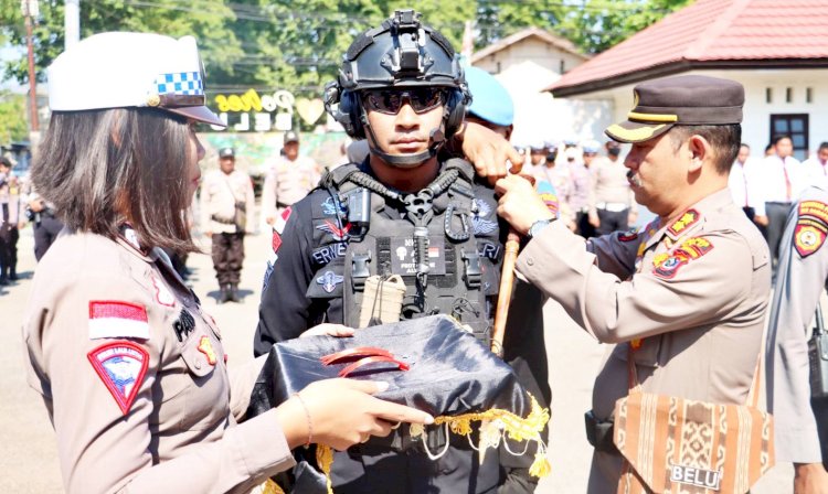 Siap Amankan Pemilu 2024 di Wilayah Tapal Batas, Polres Belu Laksanakan Gelar Pasukan Operasi Mantap Brata Turangga