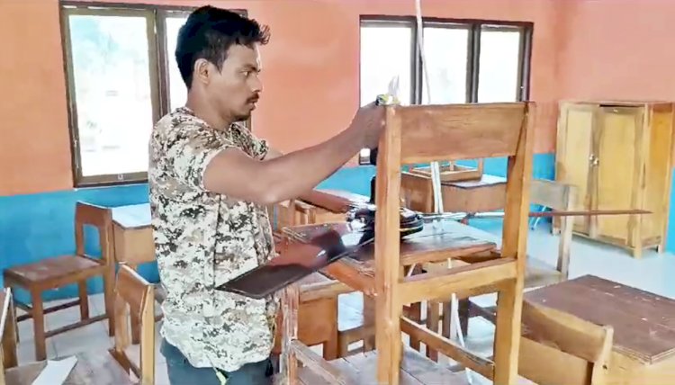 Penuhi Janji, Kapolres Belu, AKBP Richo N.D Simanjuntak Bantu Kipas Angin Dukung Proses Belajar Mengajar di SDN Halimea