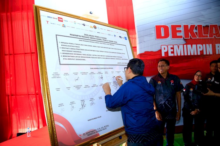 Polri, Dewan Pers, dan Pimpinan Media Deklarasi Pemilu Damai 2024