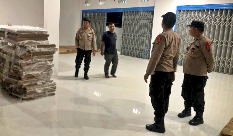 Logistik Pemilu 2024 Tiba, Satgas Ops Mantap Brata Polres Belu Tingkatkan Patroli ke Kantor KPU dan Gudang Logistik KPU