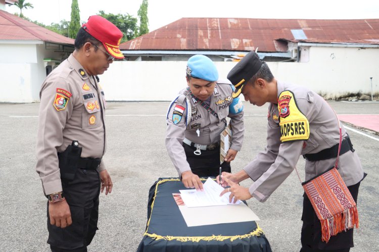 Latihan Kerja Selesai, Polres Belu Serahkan 25 Siswa Diktukba Polri Gelombang II T.A. 2023 SPN Polda NTT